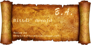 Bittó Arnold névjegykártya
