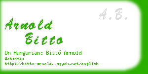 arnold bitto business card