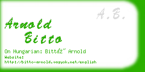 arnold bitto business card